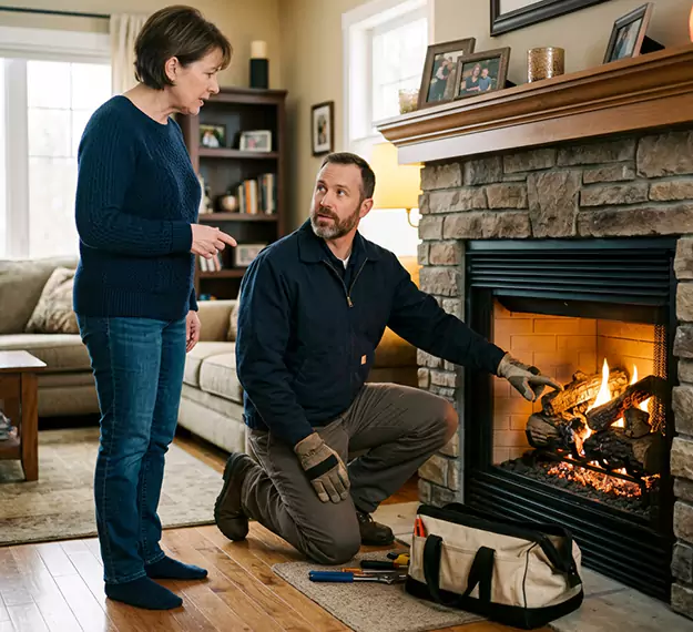 Why North Brunswick Homeowners Choose Our Gas Fireplace Logs Team?