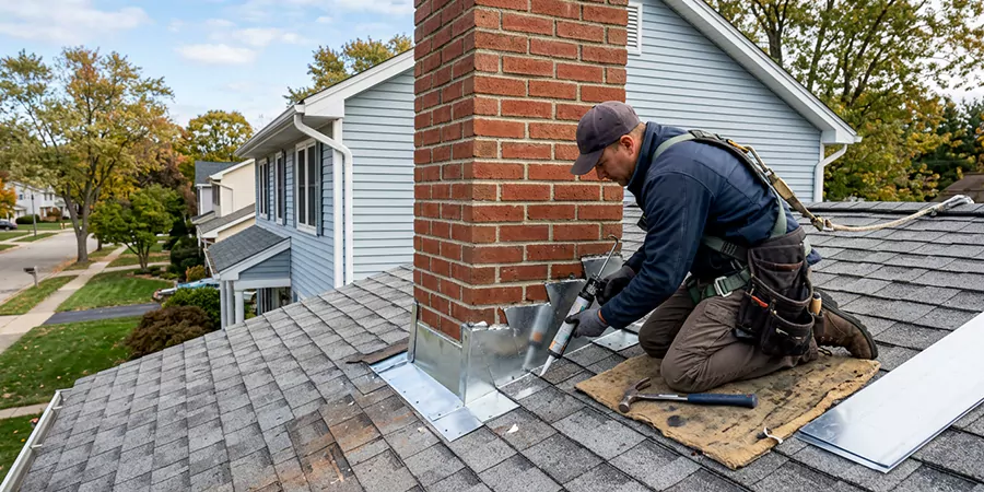 Roof and Chimney Flashing Leak Repair North Brunswick