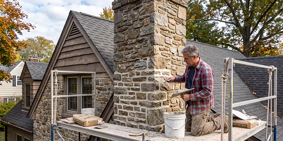 Tuckpointing Stone Chimney North Brunswick